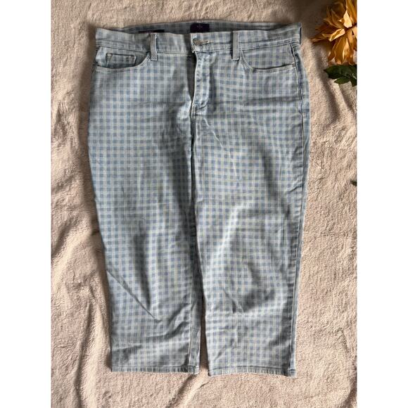 NYDJ Pants - NYDJ Ariel Crop Gingham Jean Capri Size 12